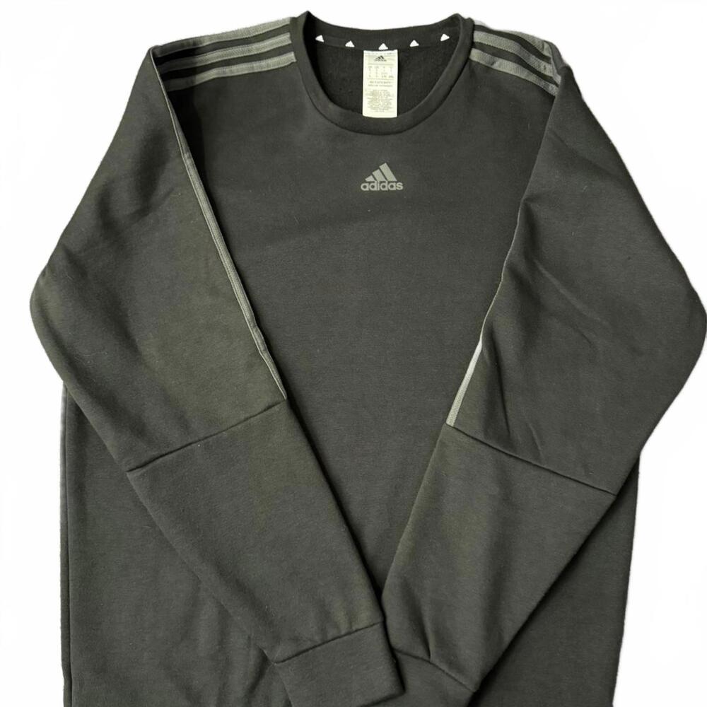 Adidas Black 3 Stripe Crewneck Sweatshirt – Size L